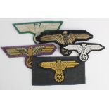 WW2 German 3rd reich Various cloth eagle badges.