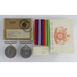 RAFVR Casualty group - Defence & War Medal in original named box, with named Medal slip and tikatape