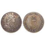 Maundy Threepence 1792 'wire money' S.3754, toned EF