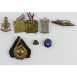 Militaria mixed lot comprising French Good Luck paper charm by Lalique (double sided), Royal