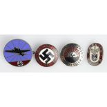 German enameled lapel badges 4x different.