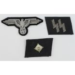 German SS NCO collar tabs with SS sleeve eagle.