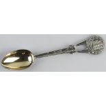 Northamptonshire silver rifle spoon hallmarked HP London, 1926, weighs 20.9gms.