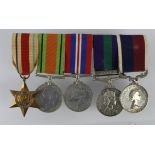 Group mounted as worn - Africa Star, Defence & War Medals, QE2 GSM for Cyprus (906645 CH. Tech. C