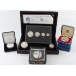 GB & Commonwealth Silver Proof Coins & Medals (11) various mostly cased, 1977 to modern.