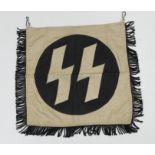 German SS double sided trumpet banner 64x64 cm.