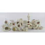 Large quantity of approx 35 different Crested China WW1 related, Bi-planes, Tanks, Armoured Cars,
