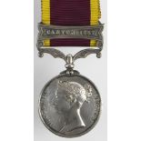 Second China War Medal 1861 with Canton 1857 clasp, silver, unnamed as issued