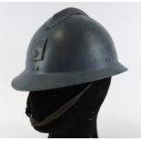 French post WW1 army helmet 1920-30 all complete with liner and chin strap.