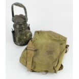 Militaria - an interesting WW2 era three pocket bag maker marked 'W & G Ltd' with arrow stamp, owner