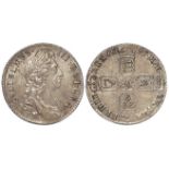 Shilling 1697B (Bristol mint) first bust, S.3498, aEF