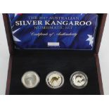 Australia (Westminster set): The 2017 Australian Silver Kangaroo Numismatic Set: Bullion, Gilded,