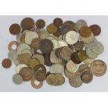 India (103) 19th-20thC base metal coins, mixed grade, lustre noted.