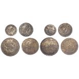 Maundy Set 1673 VF, some adhesive residue on all coins.