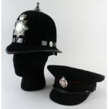 Royal Parks Constabulary Helmet & Defence Fire Service peaked cap. Rare