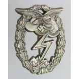 WW2 German 3rd reich Luftwaffe ground combat badge maker marked Ges.Gesch.