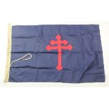 Free French Forces Cross of Lorraine flag dated Lyon 1944 3 feet long.