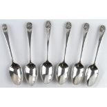 Regimental silver spoons (6) composite set of 6 silver Middlesex Yeomanry teaspoons (George V