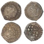 Charles I silver Pennies (2) 0.54g mm. plume VF, and 0.54g no mm. visible but some details GF