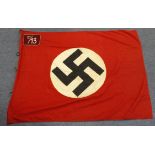 German 3rd Reich SA Sturmfahne Flag. Felt badge for 21st Coy 13th Regiment. Double sided with pole