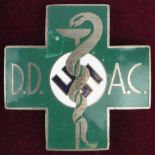 German DDAC badge, scarce for medical personnel on the Autobahn, in fitted case.