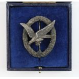 German Luftwaffe Air gunners / Flight Engineers War badge maker marked in case.