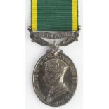 Efficiency Medal GVI with Territorial clasp (747735 Gnr R W Wells RA).