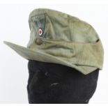 German Forage cap M43 in herringbone material, one button absent, service wear.