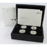 Proof Set 2017 "A Portrait of Britain". The four coin set containing Silver Proof coloured Five