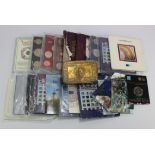 GB Sets (24) Royal Mint BU Collections, commemorative coin presentation packs, and private flat pack
