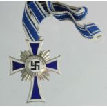 German 3rd Reich Silver Grade Mothers Cross for having 6-7 Children.