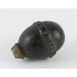 German WW1 Egg Grenade with its original transportation plug. Inert