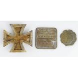 German Channel Islands token, St Helier, a Brot token and a 1st class Iron Cross dug up example.