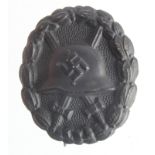 Spanish Civil War Period 1936 Pattern Condor Legion Black (Iron) 3rd Class Wound Badge.