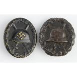 German Black Wounds Badges, WW1 and WW2 issues. (2)