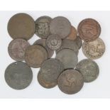 Tokens (19) 18th-19thC assortment, mixed grade.