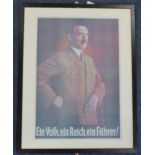 Large framed print of Adolf Hitler in German uniform (Buyer collects)