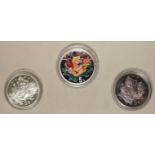 China, People's Bank silver proof & BU 3-coin set: 'China Lucky Silver Coin Set' 1997 comprising