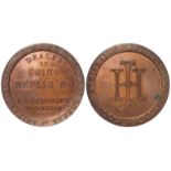 Token / Advertising Piece, 19thC copper d.30mm: J. Henry, Dealer in Coins, Medals & c., GEF with