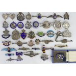 Sweetheart / home front and association pin / lapel badges, several enamelled, all are Silver /