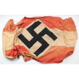 WW2 German 3rd reich large hitler youth flag Berlin 1940 signs of age and fading.