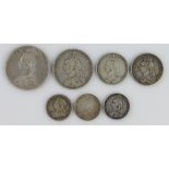 GB Silver (7) Victorian, mostly Jubilee head assortment, mixed grade.