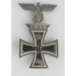 Imperial German Iron Cross 1st class with WW2 Spange, a one piece private purchase example.