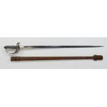 Victorian 1827 Pattern Rifle Officers Sword, VR Crown and strung bugle device to steel guard.