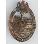 German Panzer Assault badge in bronze.