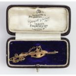 Royal Flying Corps 9ct gold marked sweetheart pin badge, cased