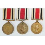 Special Constabulary Long Service medal GRV to George Lackie, GRVI to Peter Standen, ERII to