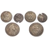 Maundy Set 1698 (partial - missing 4d) (2d crown to edge of coin, 1d reads 'IRA' for FRA), mixed