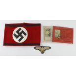 German SS arm band with SS ID card and sleeve eagle.