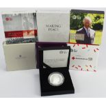 GB Silver Proof Five Pounds (6) 2018 "Portrait of a Prince", 2020 "Red Cross", 2020 "Name of
